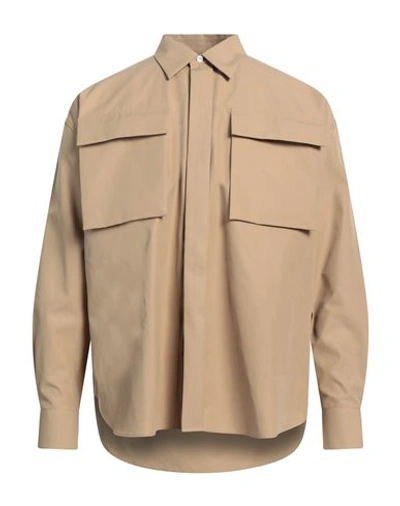 Alexander Mcqueen Man Shirt Sand Size 15 Cotton In Beige