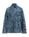 Just Cavalli Man Denim Shirt Blue Size 38 Cotton, Elastane In Blue