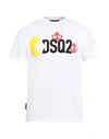 Dsquared2 Man T-shirt White Size M Cotton In White