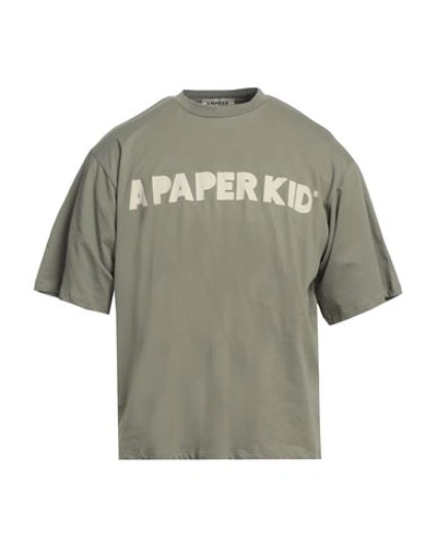 A Paper Kid Man T-shirt Sage Green Size Xl Cotton
