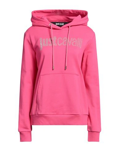 Just Cavalli Woman Sweatshirt Fuchsia Size Xs Cotton, Elastane In Pink