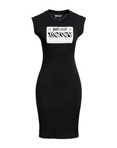 Just Cavalli Woman Mini Dress Black Size M Cotton