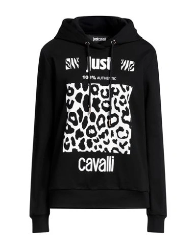 Just Cavalli Woman Sweatshirt Black Size Xl Cotton