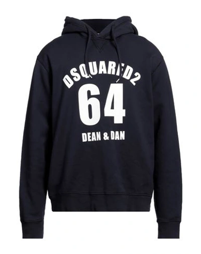 Dsquared2 Man Sweatshirt Midnight Blue Size L Cotton, Elastane