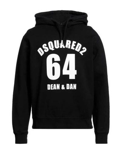 Dsquared2 Man Sweatshirt Black Size L Cotton, Elastane