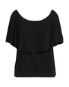Hanita Woman T-shirt Black Size S Polyester, Elastane