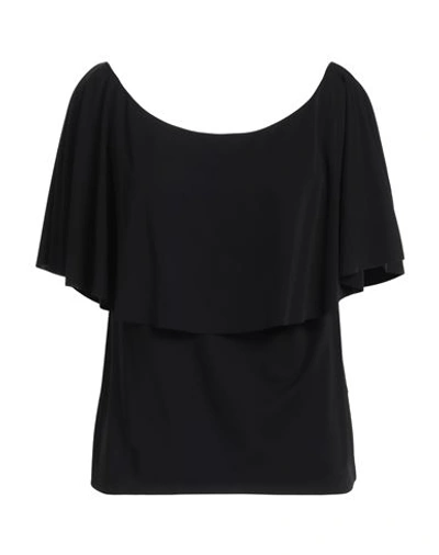 Hanita Woman T-shirt Black Size L Polyester, Elastane