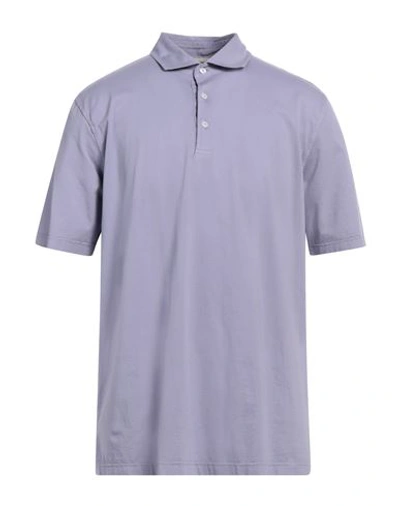 Gran Sasso Man Polo Shirt Lilac Size 42 Cotton In Purple