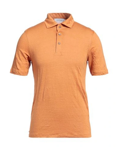 Gran Sasso Man Polo Shirt Orange Size 50 Linen