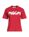 Msgm Woman T-shirt Tomato Red Size S Cotton In Tomato Red