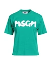Msgm Woman T-shirt Green Size L Cotton