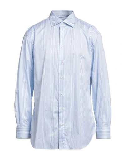 Brioni Man Shirt White Size 19 Cotton In Blue