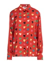 Msgm Woman Shirt Tomato Red Size 8 Polyester