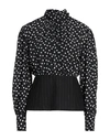 MSGM MSGM WOMAN TOP BLACK SIZE 8 POLYESTER, WOOL