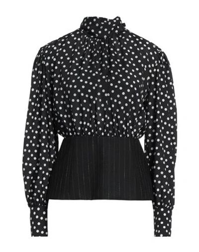 MSGM MSGM WOMAN TOP BLACK SIZE 4 POLYESTER, WOOL