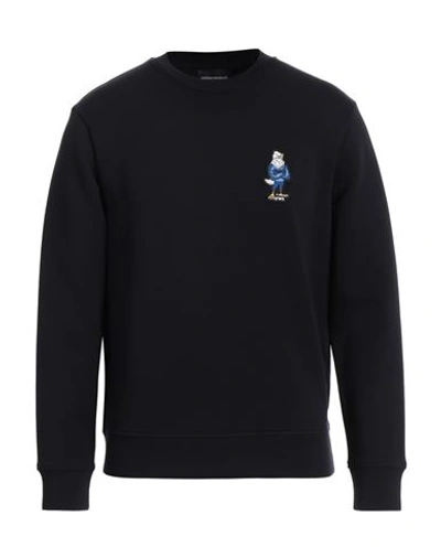 Emporio Armani Man Sweatshirt Midnight Blue Size L Cotton, Polyester, Elastane