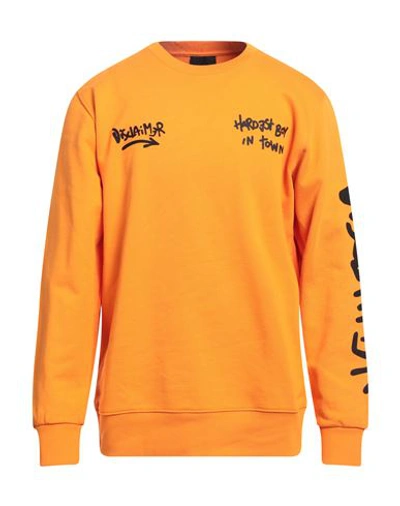 Disclaimer Man Sweatshirt Orange Size Xl Cotton