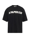 A PAPER KID A PAPER KID MAN T-SHIRT BLACK SIZE L COTTON