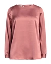 EMISPHERE EMISPHERE WOMAN TOP PASTEL PINK SIZE 14 POLYESTER, ELASTANE