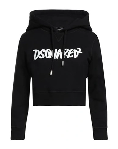 Dsquared2 Woman Sweatshirt Black Size L Cotton