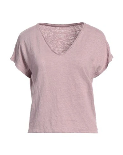 Majestic Filatures Woman T-shirt Pastel Pink Size 1 Linen, Elastane