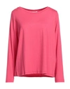 Anna Seravalli Woman T-shirt Fuchsia Size 8 Viscose, Elastane In Pink
