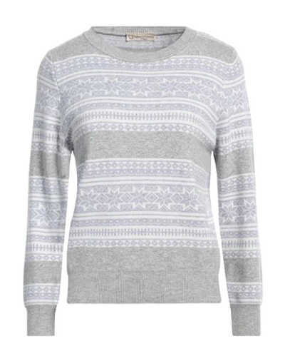 Cashmere Company Woman Sweater Light Grey Size 12 Wool, Cashmere