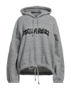 Dsquared2 Woman Sweatshirt Grey Size M Cotton In Grey