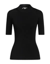 Stella Mccartney Compact Rib Knit Technical Top In Black