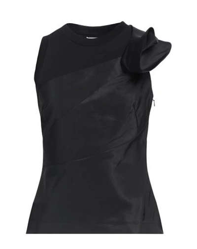 Alexander Mcqueen Woman Top Black Size 8 Cotton, Polyester