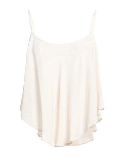 Semicouture Woman Top Ivory Size 2 Acetate, Silk In White