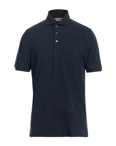 Gran Sasso Man Polo Shirt Midnight Blue Size 48 Cotton