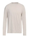 Majestic Filatures Man Sweater Beige Size M Linen, Elastane In Beige