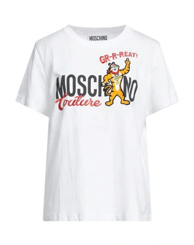 Boutique Moschino Woman T-shirt White Size 12 Cotton