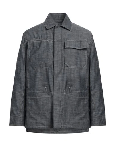 Emporio Armani Man Shirt Midnight Blue Size 40 Virgin Wool, Cotton
