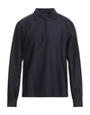 Emporio Armani Man Shirt Navy Size 38 Virgin Wool, Polyester In Navy Blue