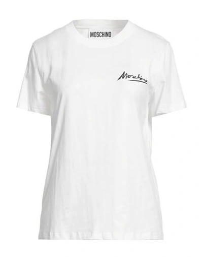 Moschino Woman T-shirt White Size 8 Cotton In White