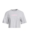 Rabanne Logo Print Cropped Cotton T-shirt In Grey