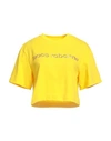 RABANNE RABANNE WOMAN T-SHIRT YELLOW SIZE 6 COTTON, POLYESTER