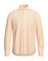 Ghirardelli Man Shirt Apricot Size 16 Cotton In Orange