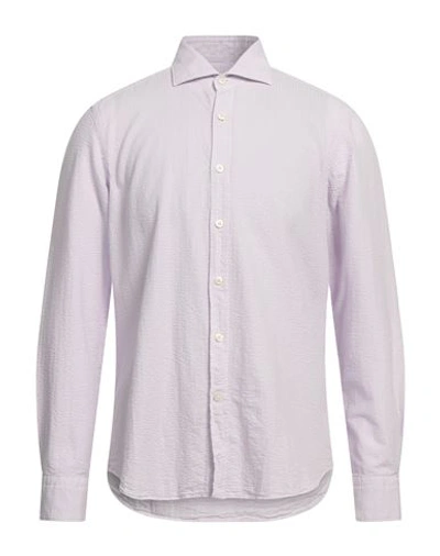 Ghirardelli Man Shirt Lilac Size 17 Cotton In Purple