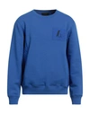 Emporio Armani Man Sweatshirt Bright Blue Size M Cotton, Polyester, Elastane In Blue