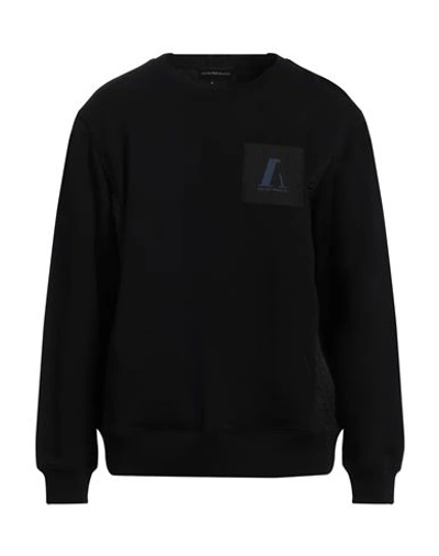 Emporio Armani Man Sweatshirt Black Size L Cotton, Polyester, Elastane