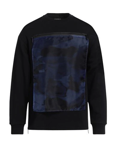 Emporio Armani Man Sweatshirt Black Size L Cotton, Elastane