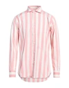 Bagutta Man Shirt Pink Size 16 Cotton