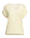 Majestic Filatures Woman T-shirt Pastel Yellow Size 1 Viscose, Linen, Elastane In Yellow