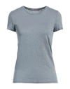 Majestic Filatures Woman T-shirt Slate Blue Size 1 Linen, Elastane In Blue