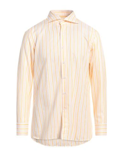Sonrisa Man Shirt Yellow Size 17 Cotton, Linen