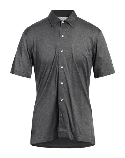Brioni Man Shirt Lead Size Xl Cotton In Grey