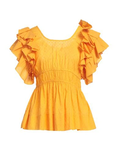 Emma & Gaia Woman Top Orange Size 6 Cotton